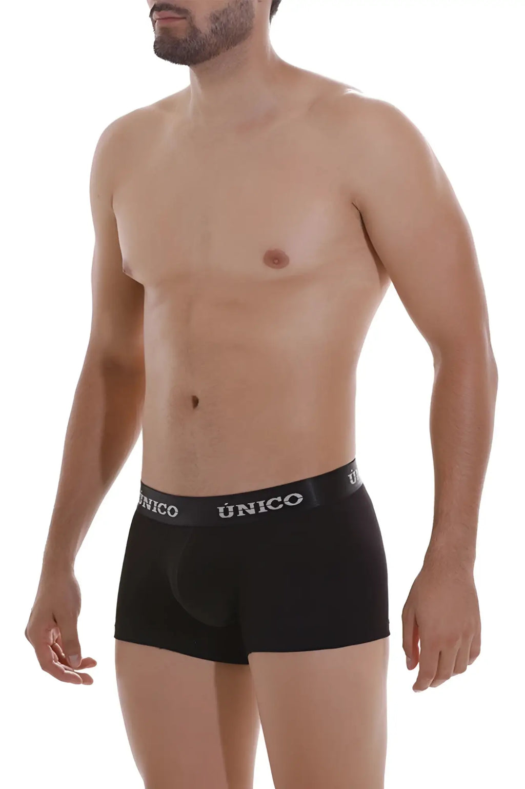 Black unico 22120100103 intenso a22 trunks briefs with white logo band for comfortable everyday wear