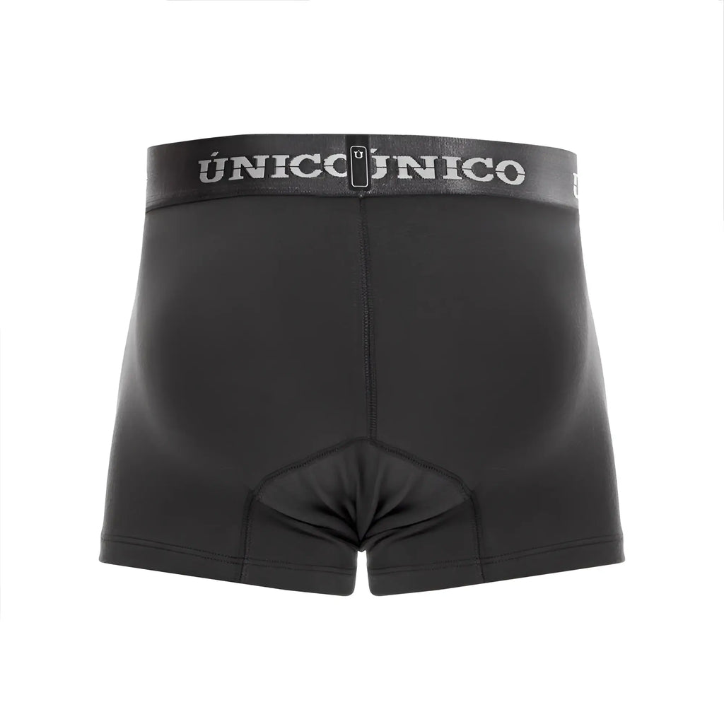 Black unico 22120100104 asfalto a22 trunks with branded waistband and padded crotch in dark gray color