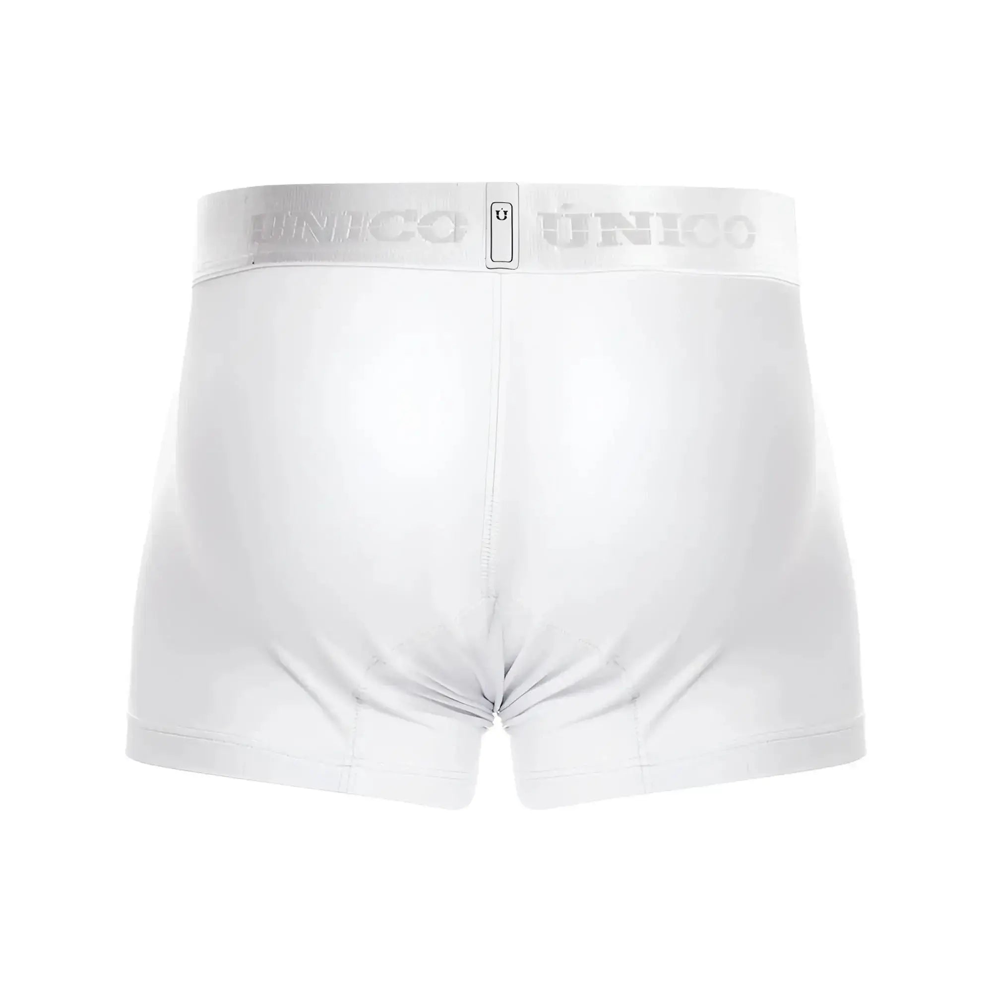 White unico 22120100105 cristalino m22 boxer briefs with silver logo band in white color for comfortable wear