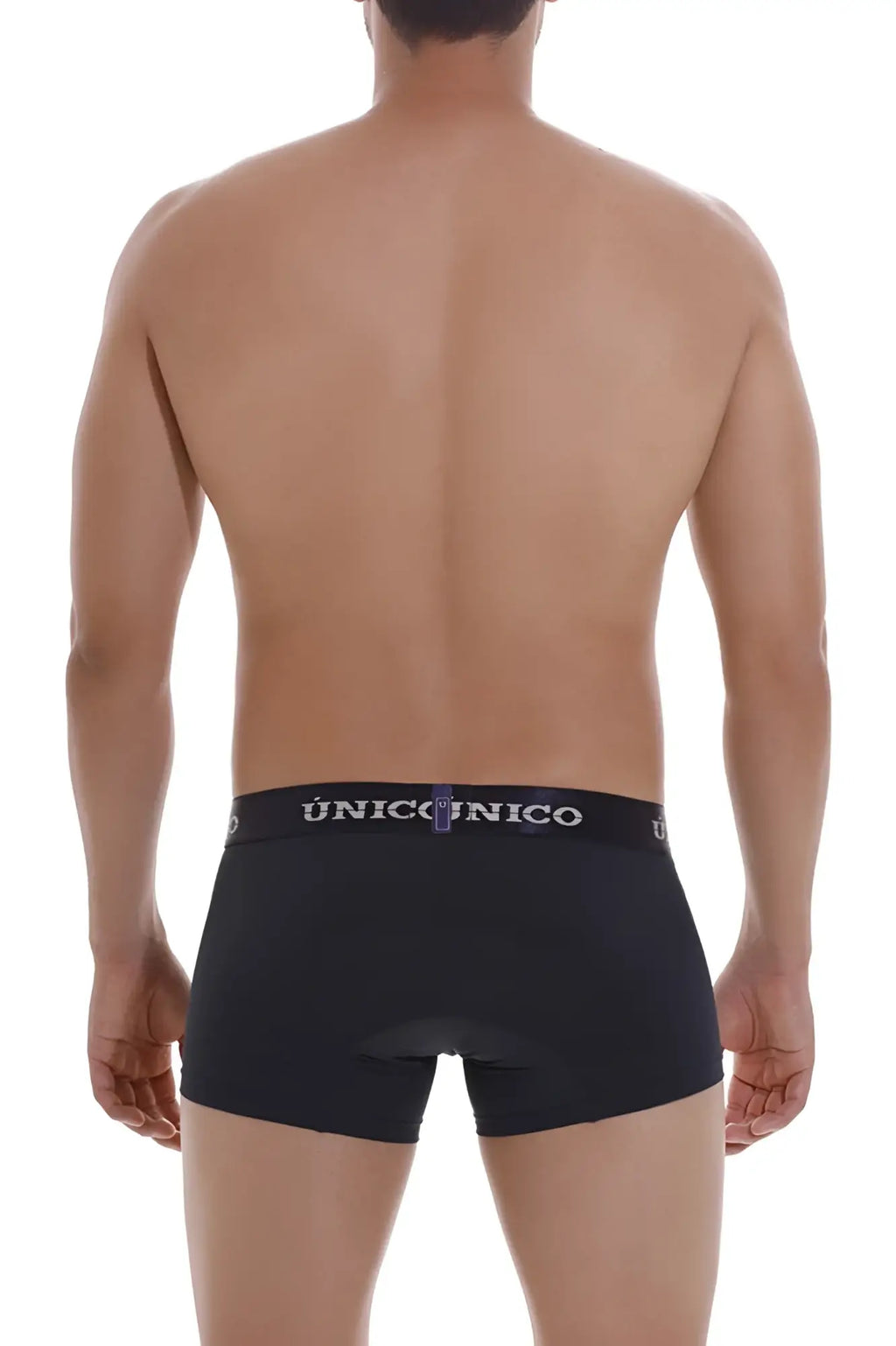 Black unicorno men’s briefs with white logo band in dark blue from unico 22120100106 profundo m22 trunks collection