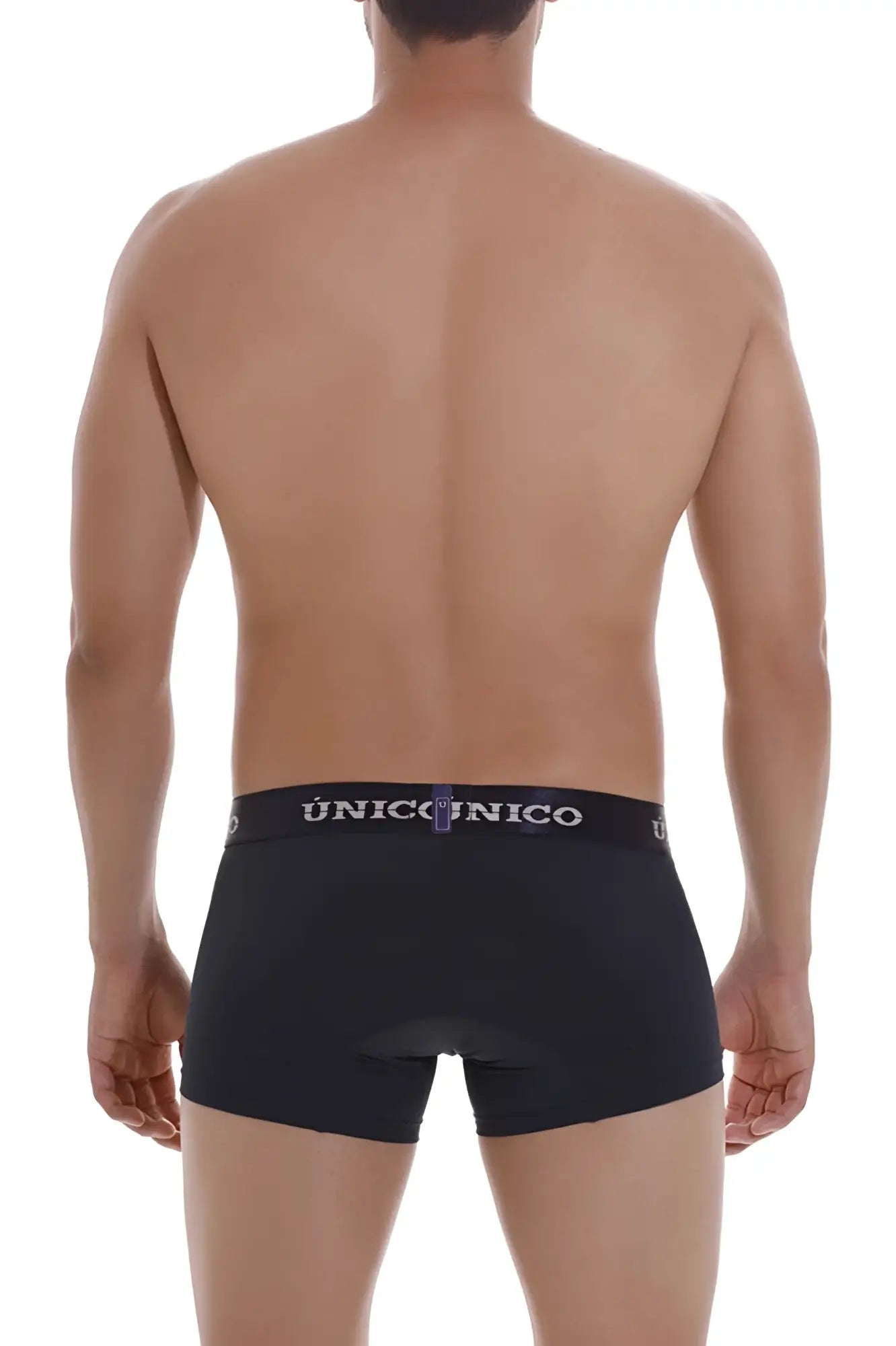 Black unicorno men’s briefs with white logo band in dark blue from unico 22120100106 profundo m22 trunks collection