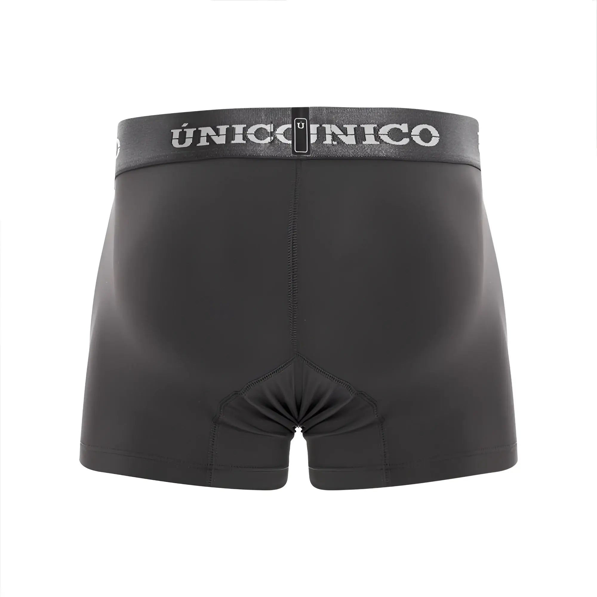 Black unico 22120100108 asfalto M22 trunks with gray waistband and white brand name lettering in dark gray color