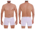 White unico 22120100201 cristalino a22 men’s boxer briefs with smooth form-fitting design and gray waistband branding