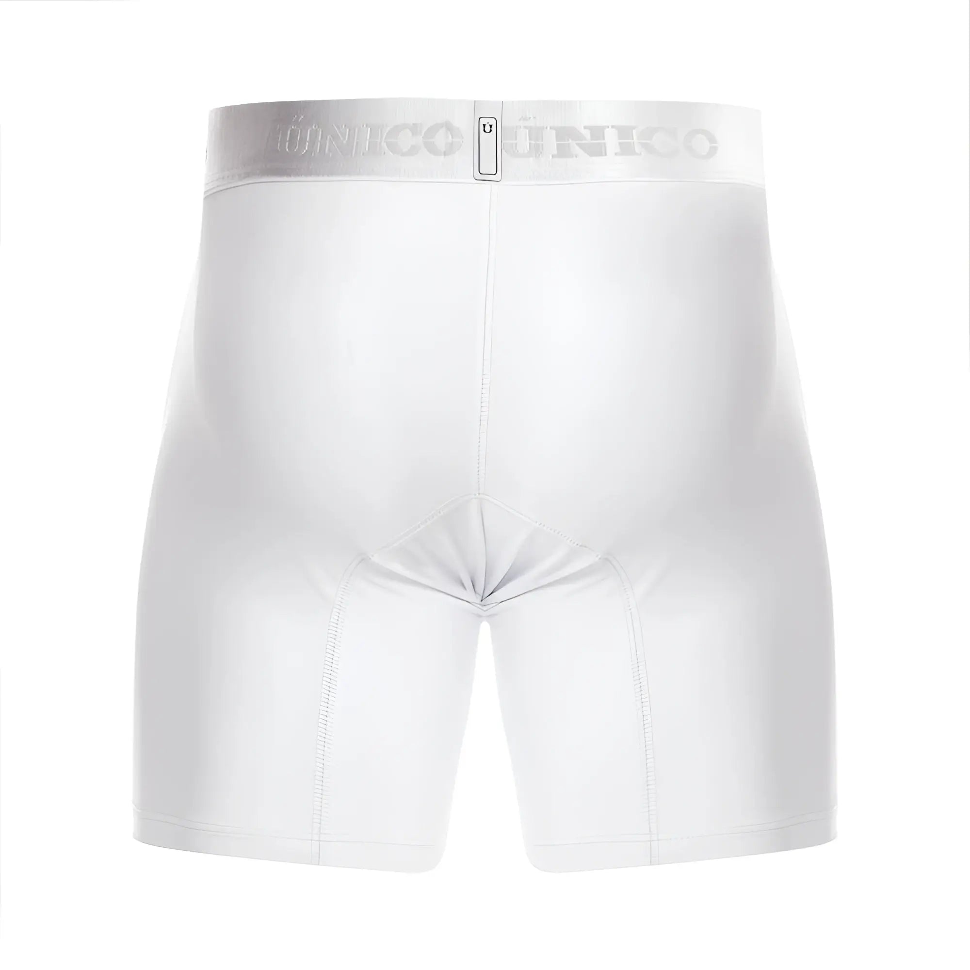 White unico 22120100201 cristalino A22 boxer briefs with silver waistband and visible brand name and size tag