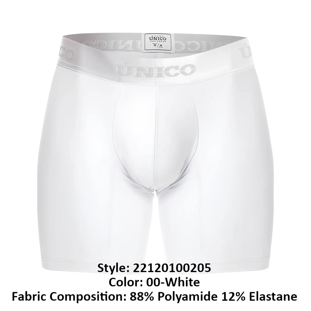White unico 22120100205 cristalino m22 boxer briefs made of 88% polyamide and 12% elastane with subtle branding