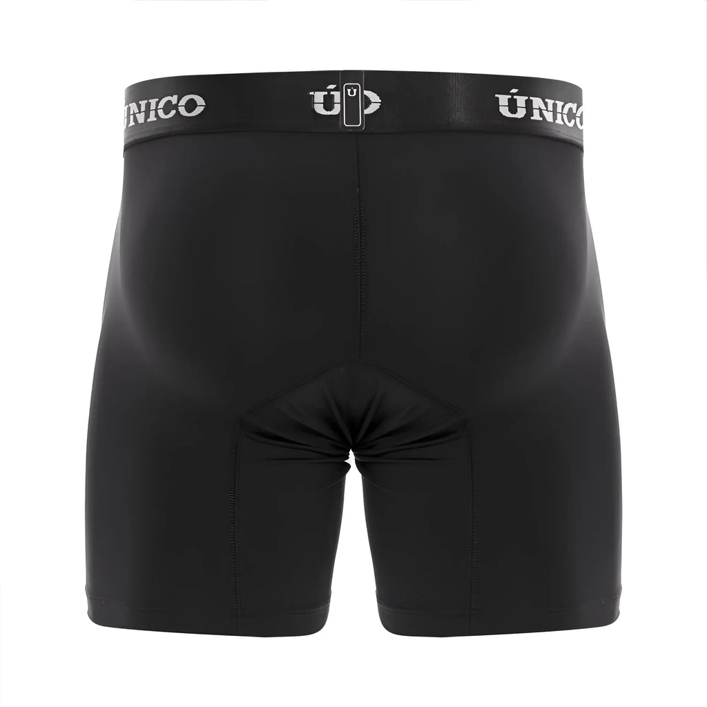Black unico 22120100207 intenso m22 boxer briefs with snug fit and elastic waistband featuring white logo