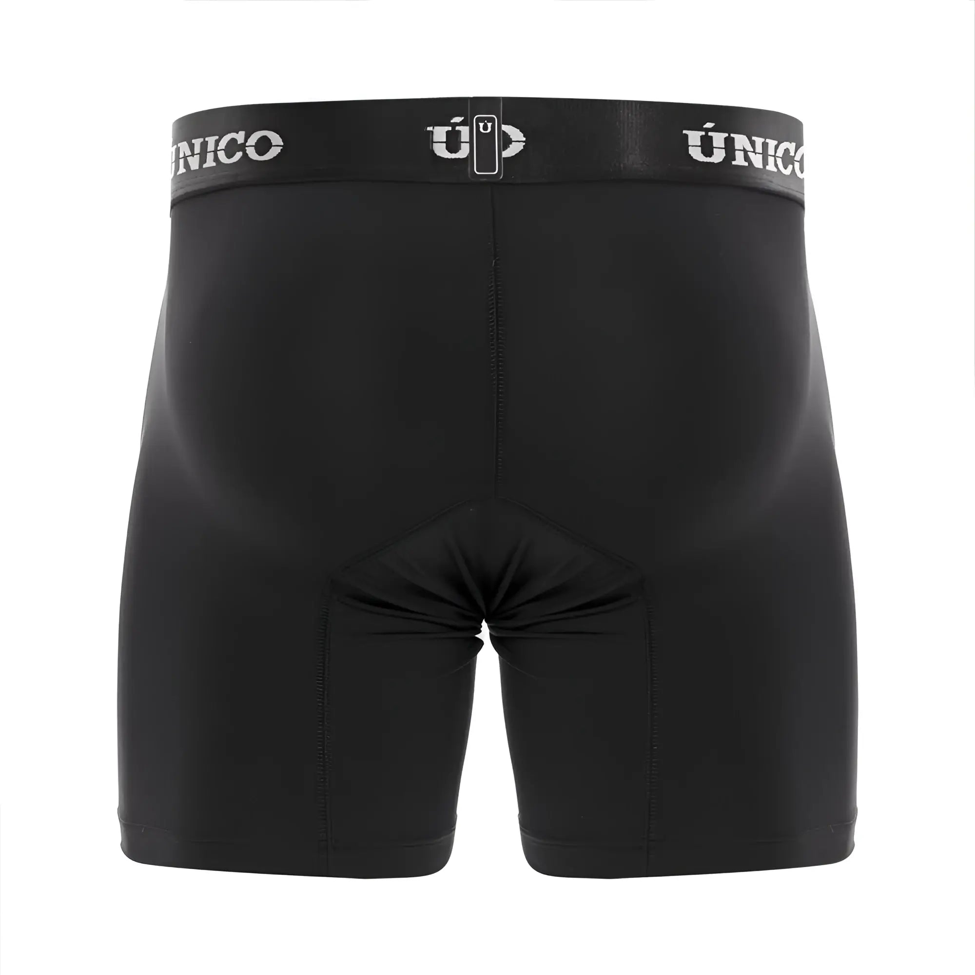 Black unico 22120100207 intenso m22 boxer briefs with snug fit and elastic waistband featuring white logo