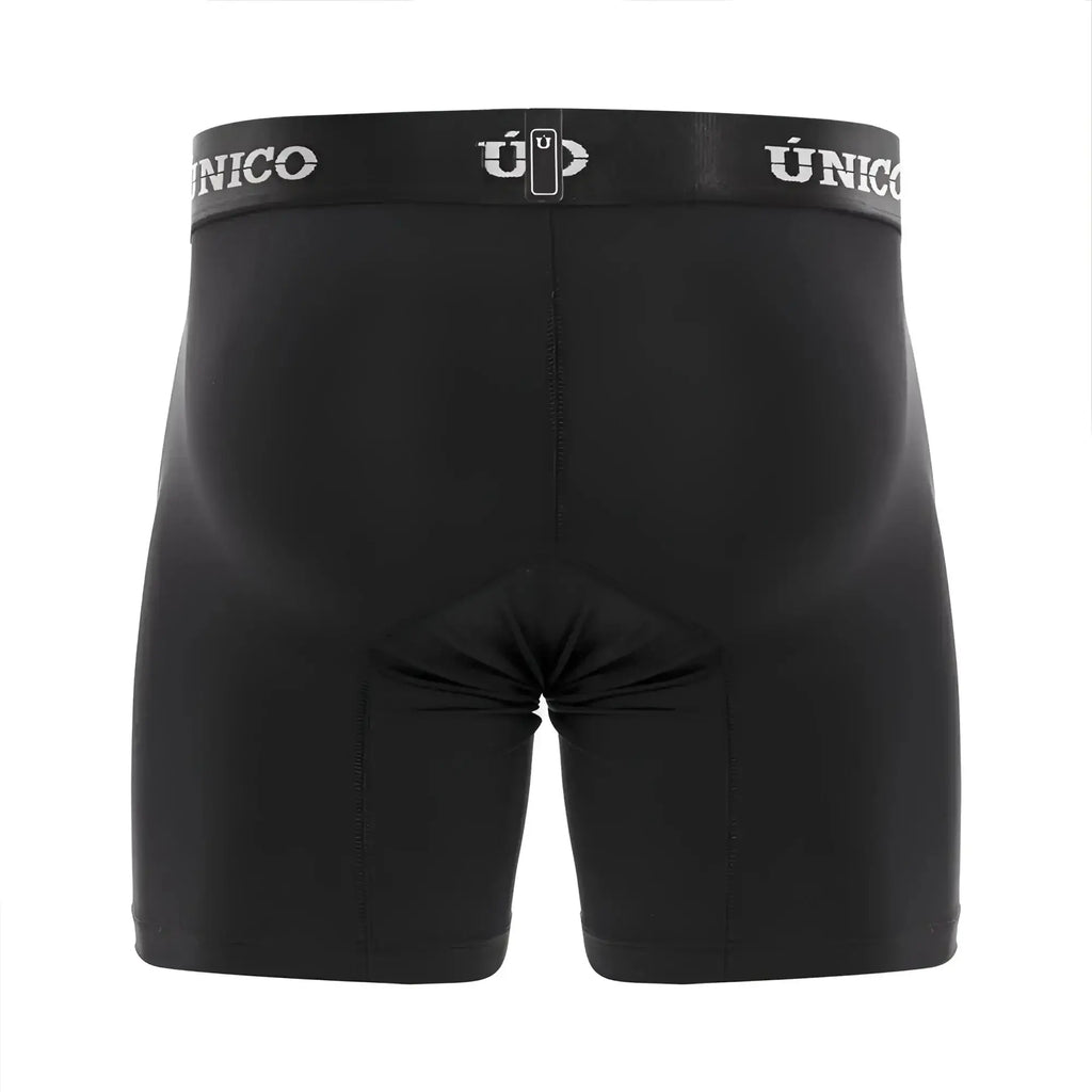 Black unico 22120100207 intenso m22 boxer briefs with snug fit and elastic waistband featuring white logo