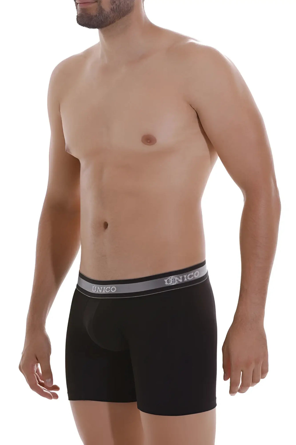Black unico 22120100211 nebuloso a22 boxer briefs with gray waistband and white brand name lettering