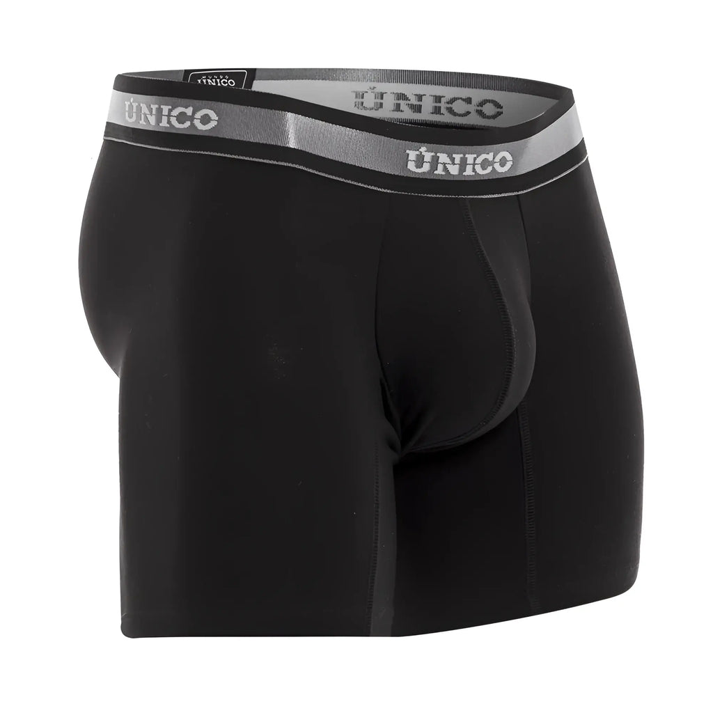 Black unico 22120100211 nebuloso a22 boxer briefs with gray waistband and white brand name lettering