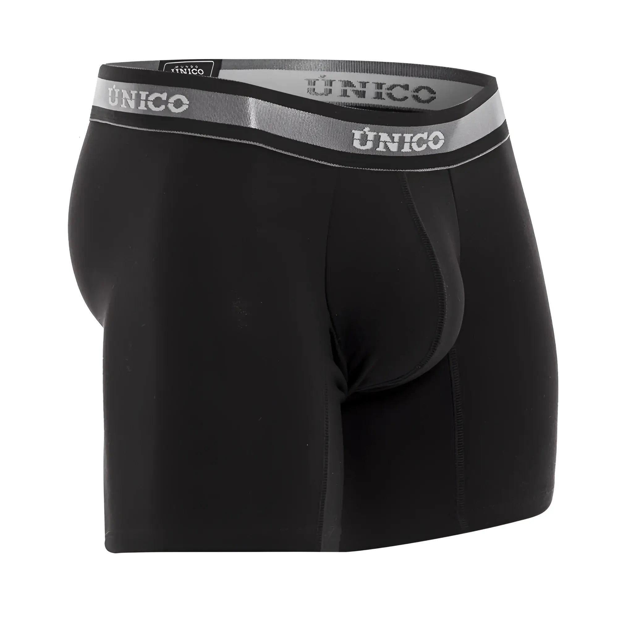 Black unico 22120100211 nebuloso a22 boxer briefs with gray waistband and white brand name lettering