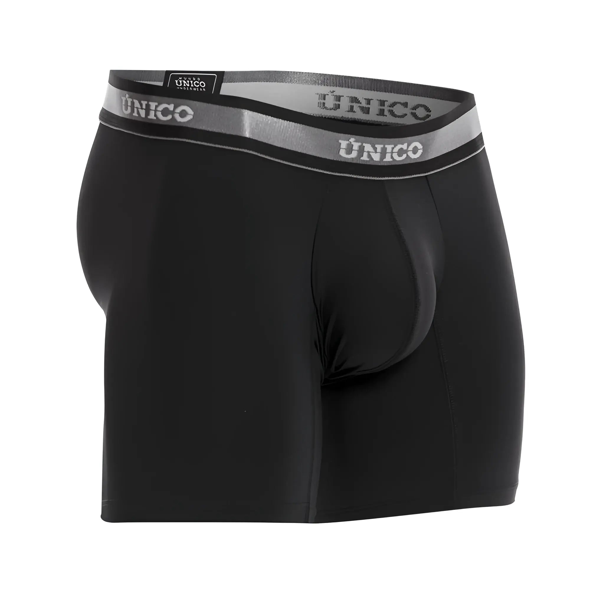 Black unico 22120100214 nebuloso m22 boxer briefs with gray elastic waistband and brand logo in black color