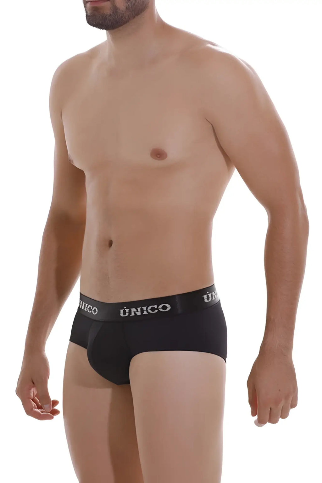 Black unico 22120201103 intenso a22 briefs with white logo band featuring comfortable stretch fabric in black color