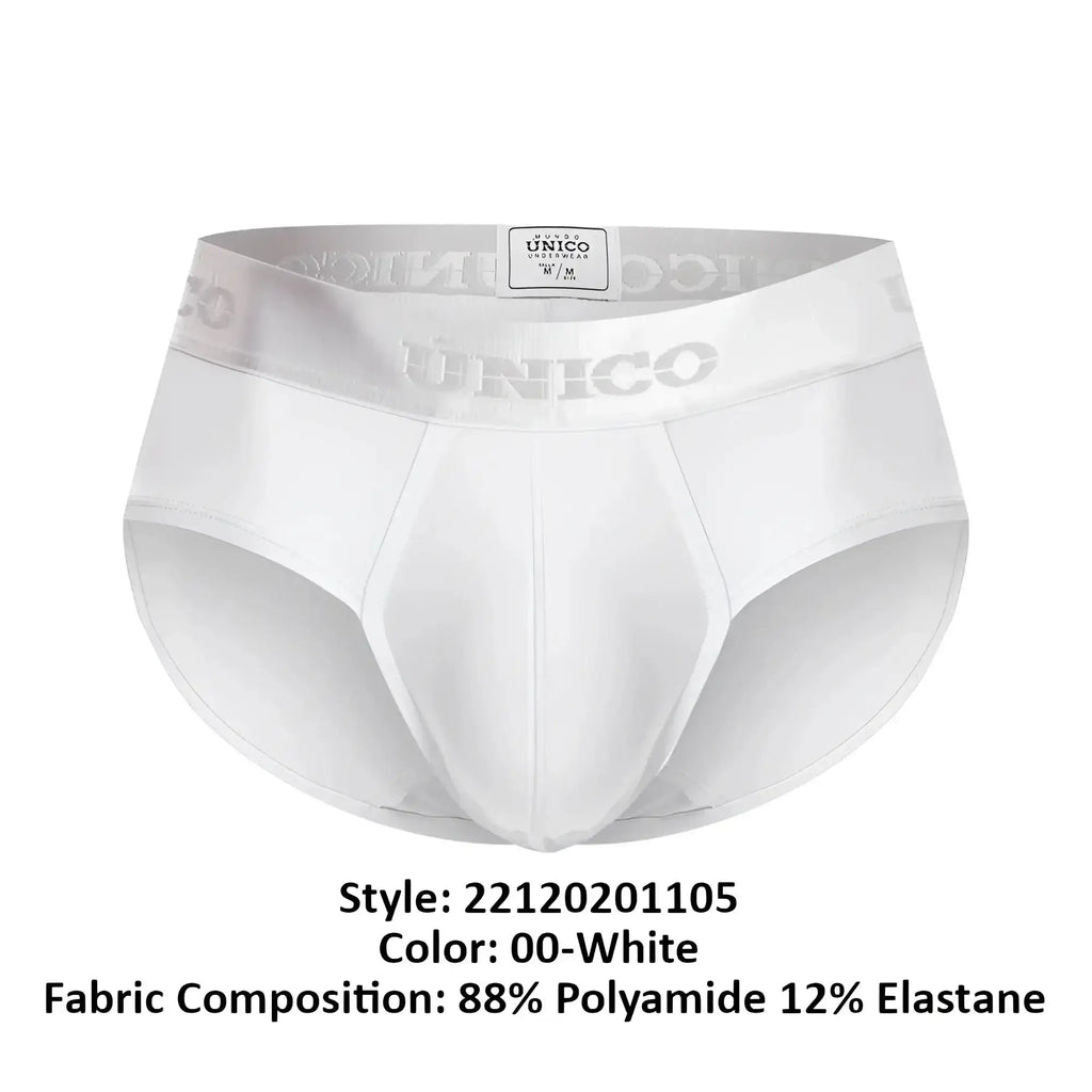 White unico 22120201105 cristalino m22 briefs made of 88 polyamide 12 elastane with embossed waistband