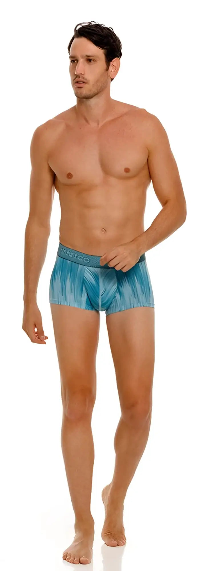 Unico 24080100112 hilada trunks blue men’s boxer briefs with subtle textured pattern and soft fabric for comfort
