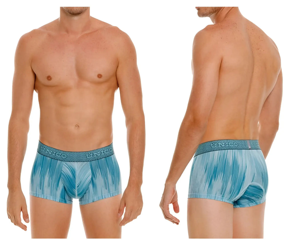 Unico 24080100112 hilada trunks blue men’s boxer briefs with blue pattern and textured waistband