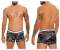 Unico 24100100104 calamo trunks in vibrant abstract wave-patterned blue orange and purple men’s boxer briefs with white waistband