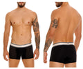 Black mesh boxer briefs unico 24100100126 tamiz trunks with white and gray elastic waistband color 99-black