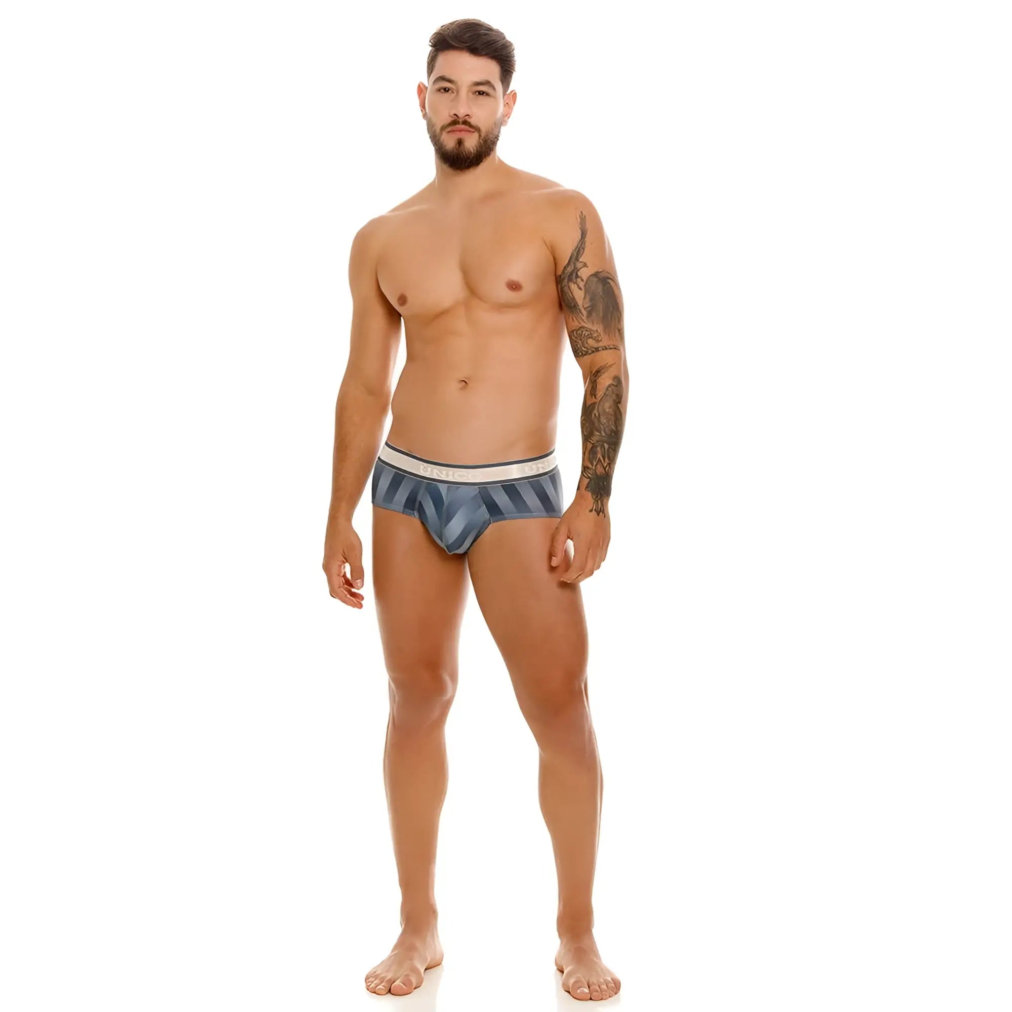 Unico 24100101114 Ejes briefs in blue and white geometric pattern for men comfortable daily wear