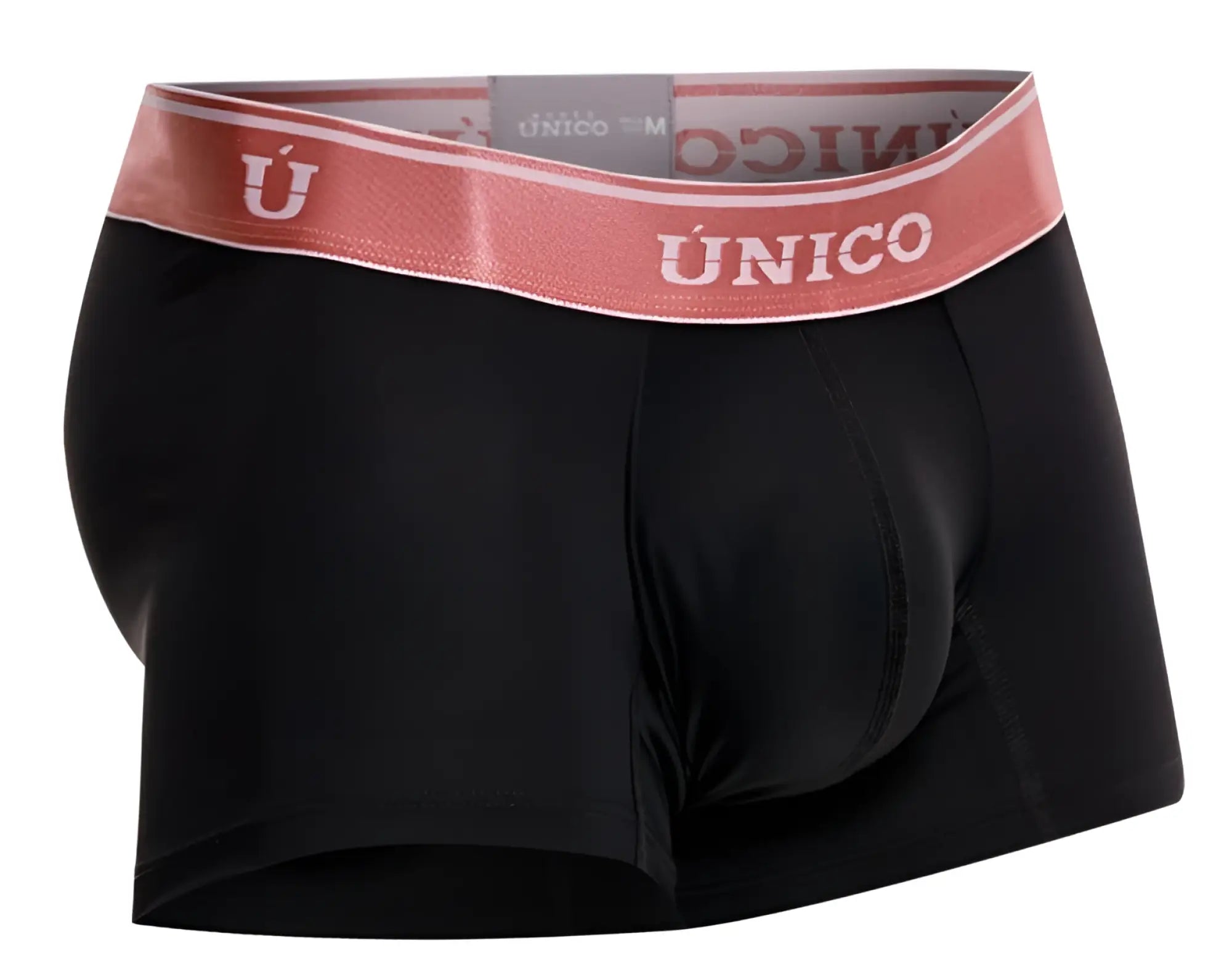 Black unico 24110100108 oro rosa trunks men’s boxer briefs with pink waistband and white brand lettering