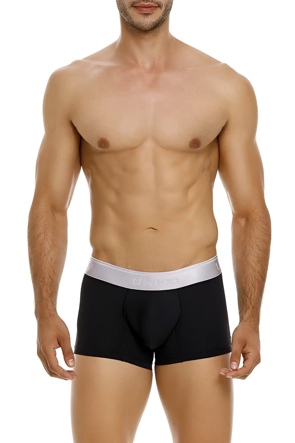 Black calvin klein Unico 24110100109 Argento trunks with white elastic waistband and comfortable fabric