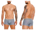 Gray textured Unico 25020100116 Baldio trunks with patterned elastic waistband featuring Unico brand name