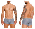 Gray textured Unico 25020100116 Baldio trunks with patterned elastic waistband featuring Unico brand name