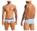 Unico 25040101115 Caterva briefs featuring light blue and white pattern with gray unico waistband in color 43 printed