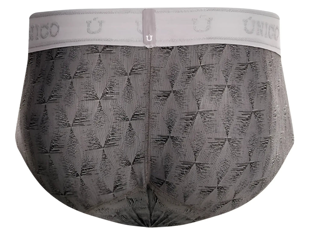 Unico 25050101103 chisell briefs gray men’s briefs with subtle geometric pattern and elastic waistband
