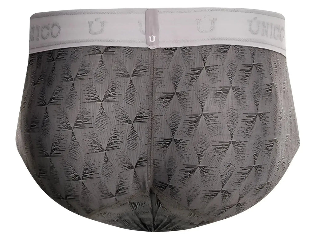Unico 25050101103 chisell briefs gray men’s briefs with subtle geometric pattern and elastic waistband