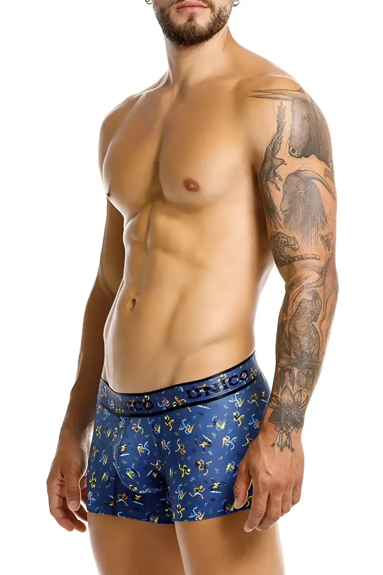 Unico 25060100106 pacer trunks colour 46-blue blue patterned men’s boxer briefs with colourful abstract design