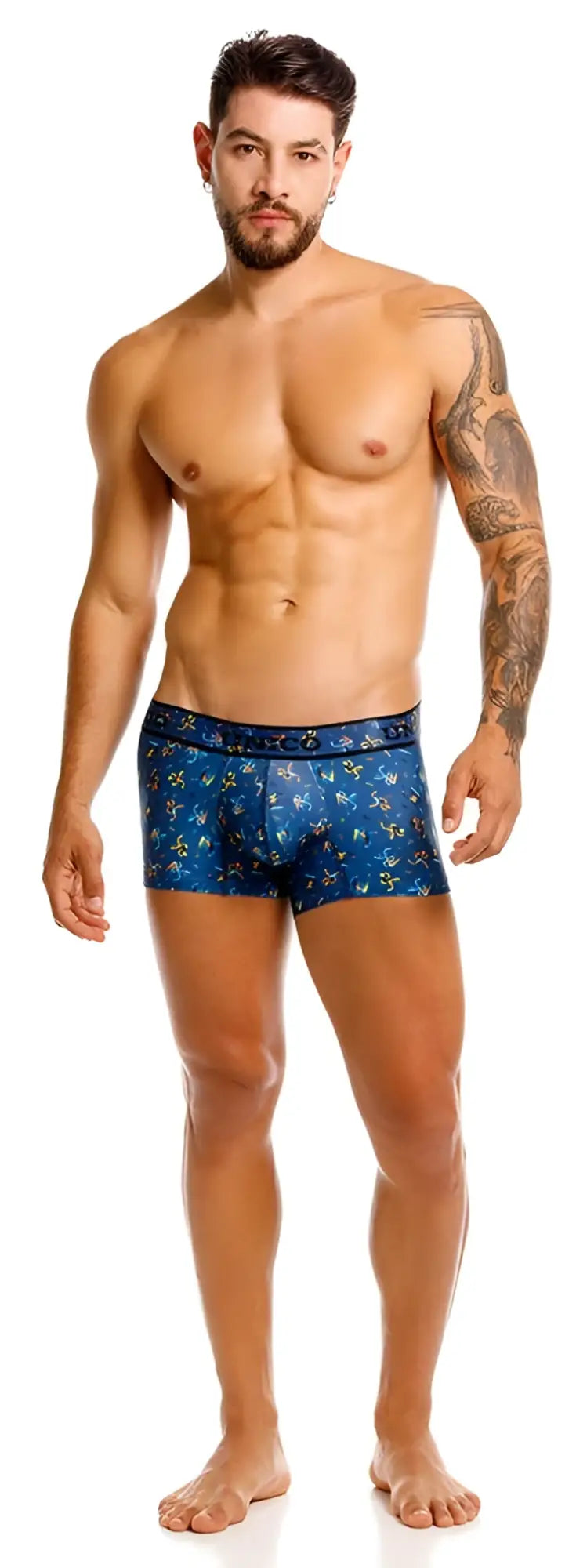 Unico 25060100106 pacer trunks blue floral-patterned men’s briefs made of comfortable breathable fabric