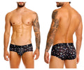 Black unicó hongos briefs with colorful whimsical sea creature pattern in playful design