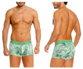 Green patterned unico 26020100102 piramide trunks boxer briefs with geometric design and elastic waistband
