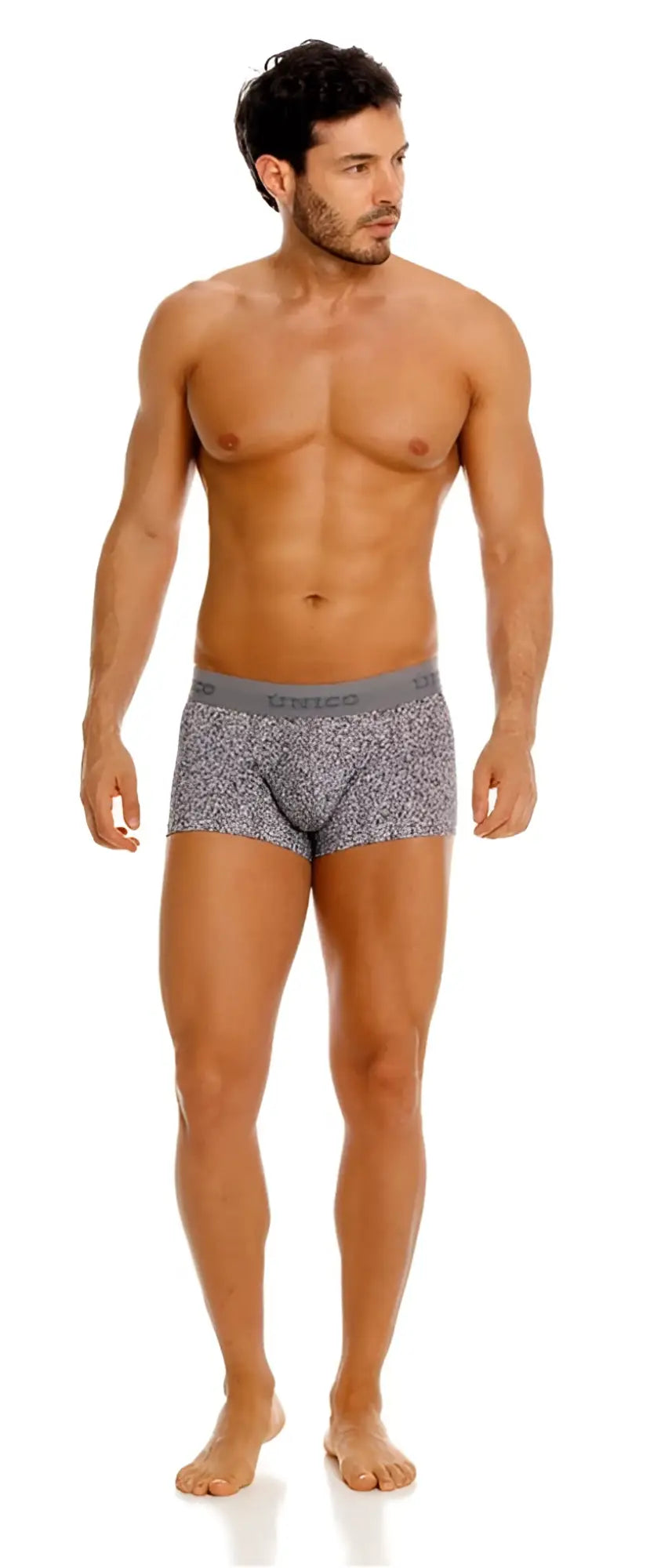 Unico 26020100114 suede trunks gray briefs with subtle textured design and elastic waistband