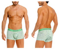 Mint green patterned unico 26020100115 hunos trunks briefs with solid matching waistband and unico branding