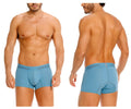 Light blue unico ventisca trunks with padded fly and elastic waistband designed for men’s comfort and support