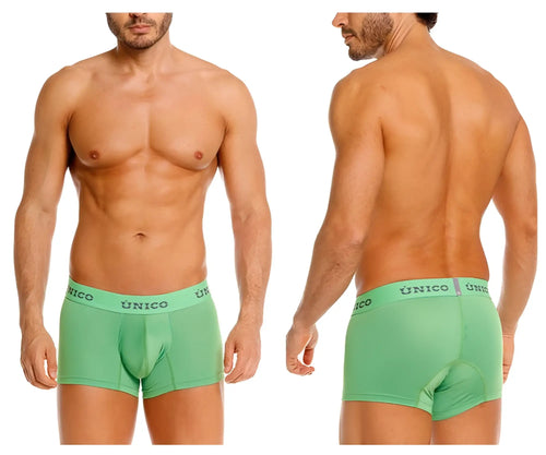 Green unico men’s briefs with contoured design and elastic waistband in color 43 green frog trunks model 26020100119