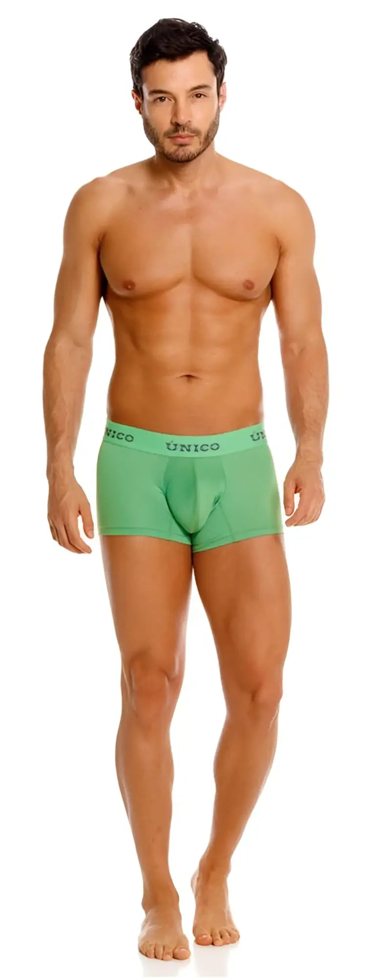 Green unico men’s briefs with elastic waistband and snug fit in color 43 green from unico 26020100119 frog trunks