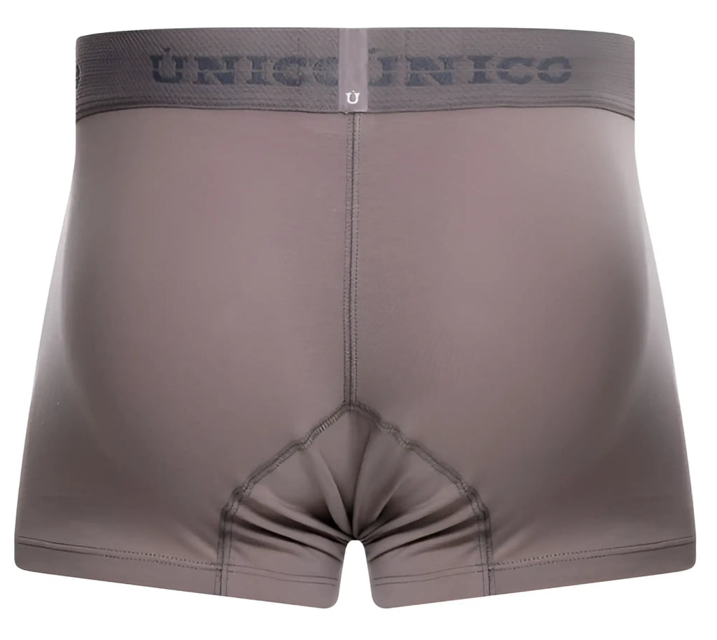 Gray unico 26020100120 ruano trunks boxer briefs with subtle textured waistband and reinforced stitching