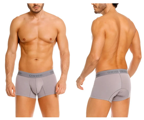 Gray unico men’s briefs with contoured design and elastic waistband in ruano trunks color 59-gray