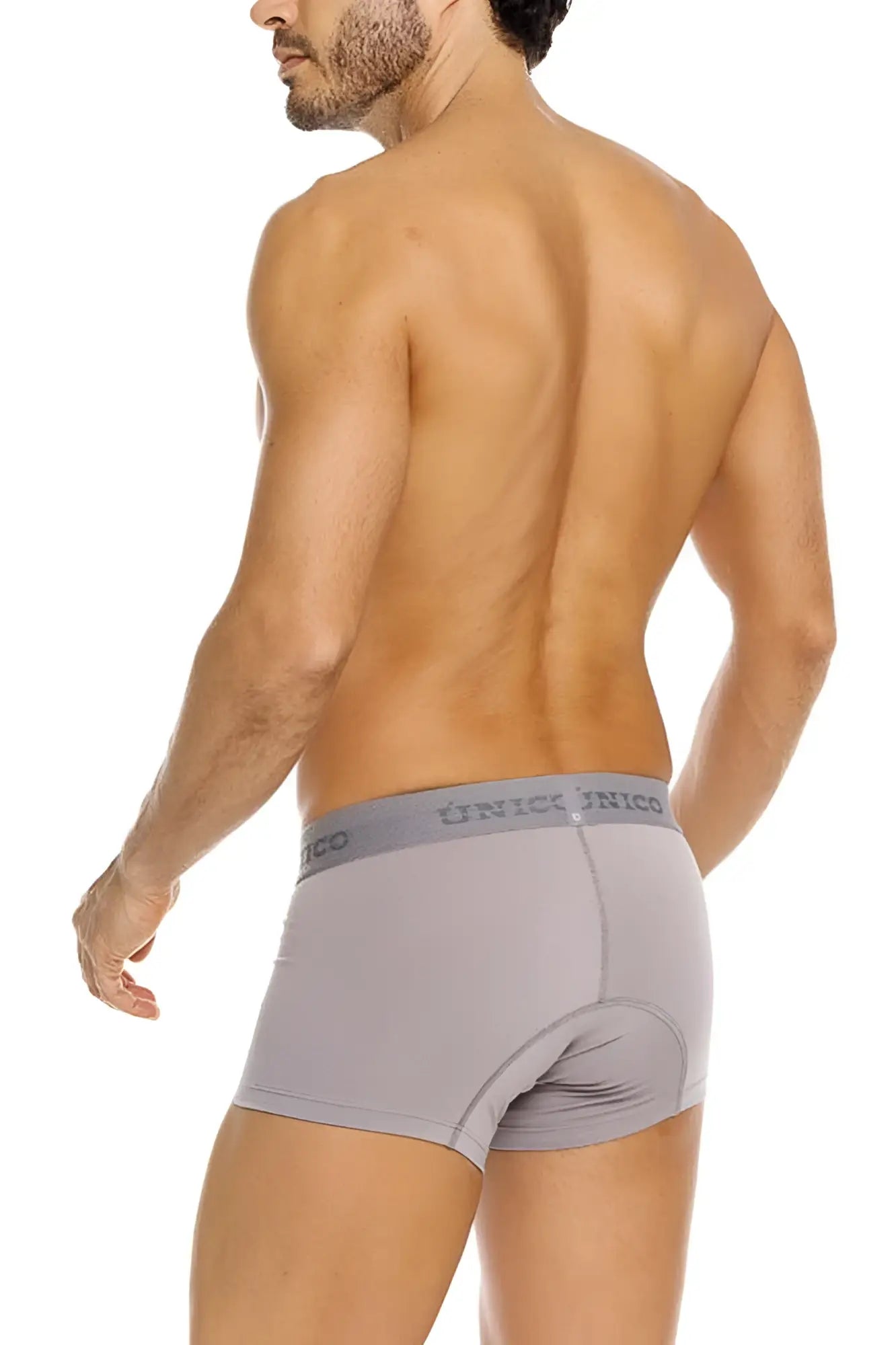 Gray unico men’s briefs with subtle elastic waistband and contoured design in color 59-gray for comfortable wear