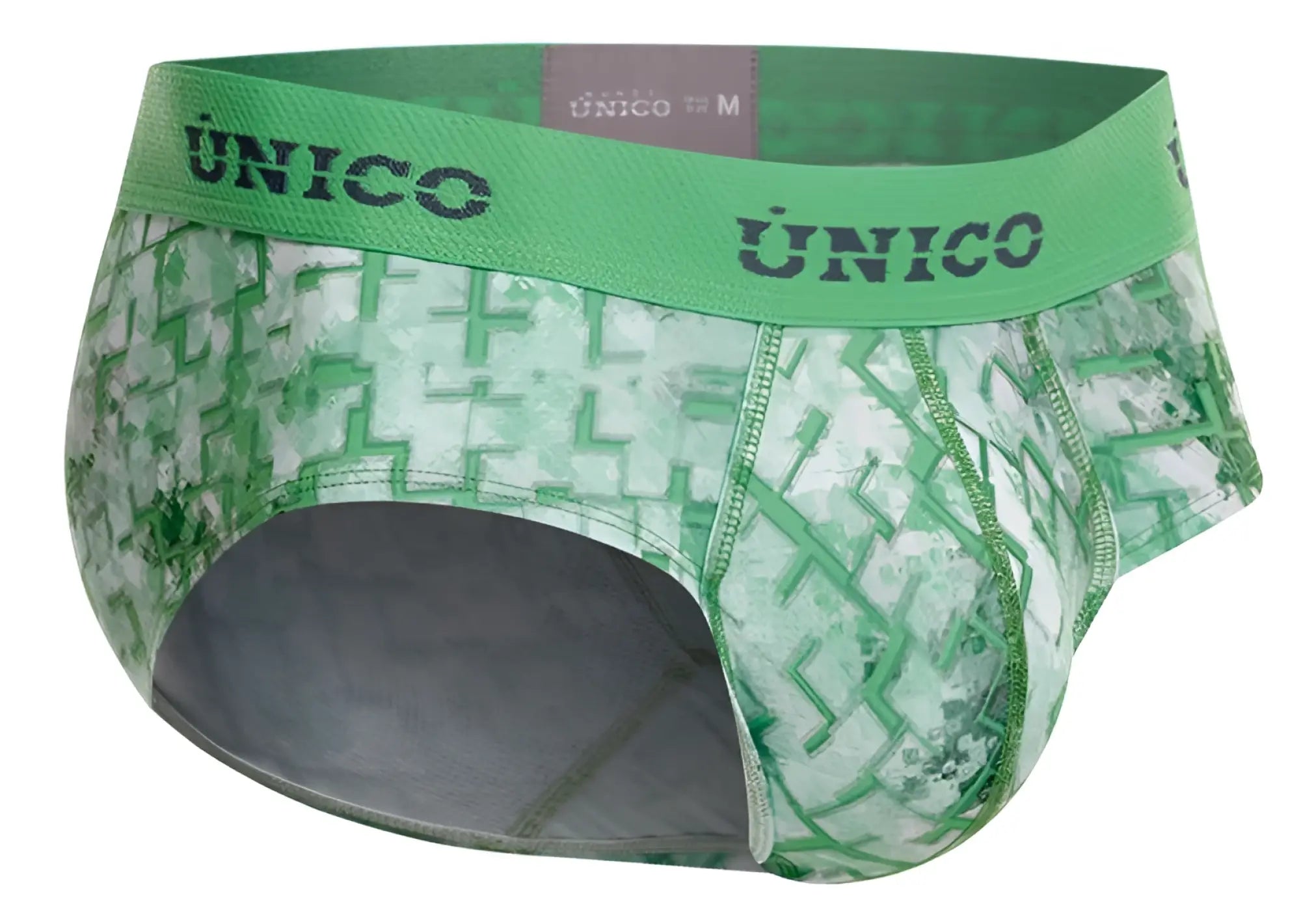 Unico 26020101102 piramide briefs green patterned men’s briefs with geometric design and elastic waistband