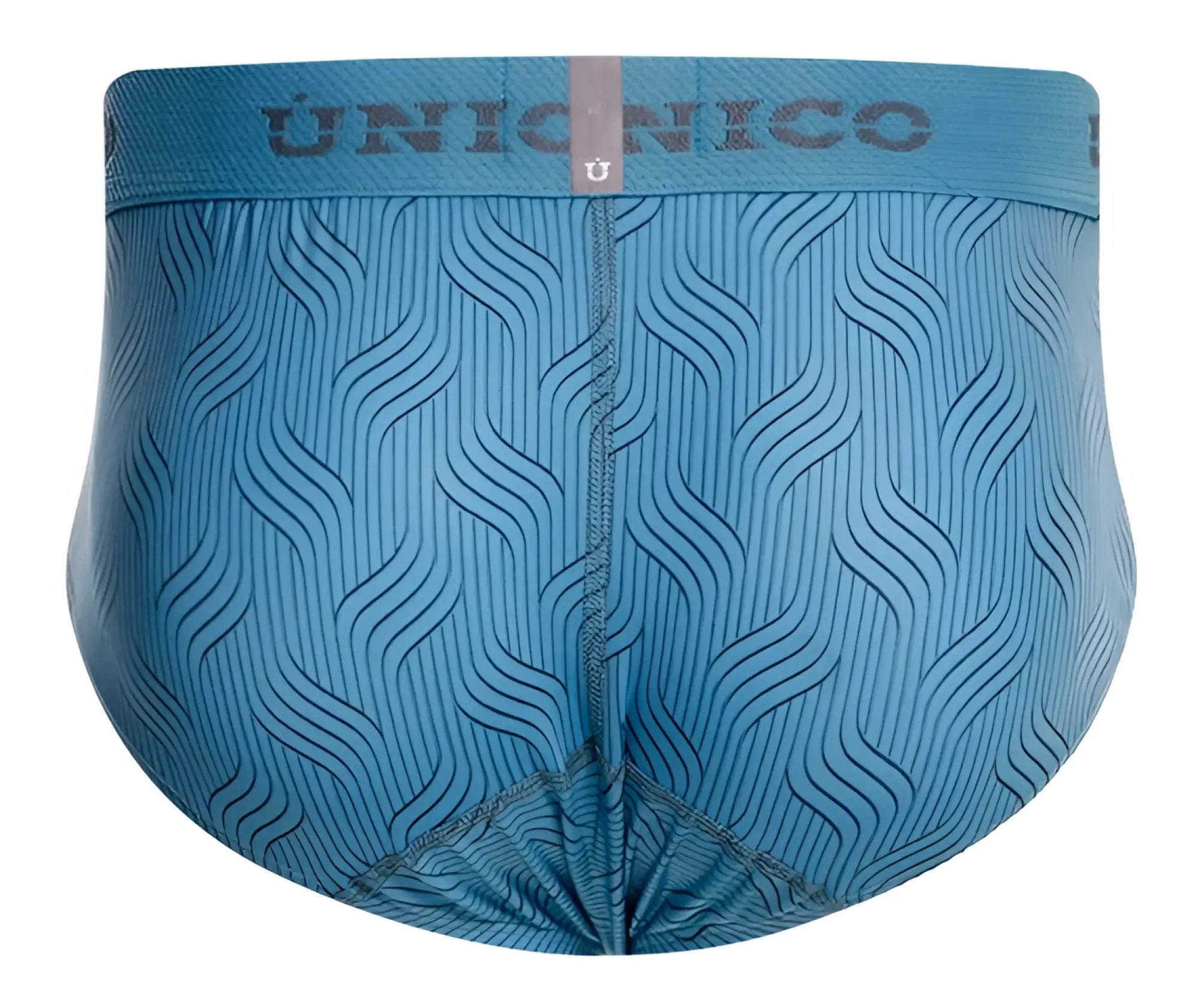 Light blue unionico men’s briefs with a subtle wave pattern in unico 26020101111 lenoso briefs color 46-blue