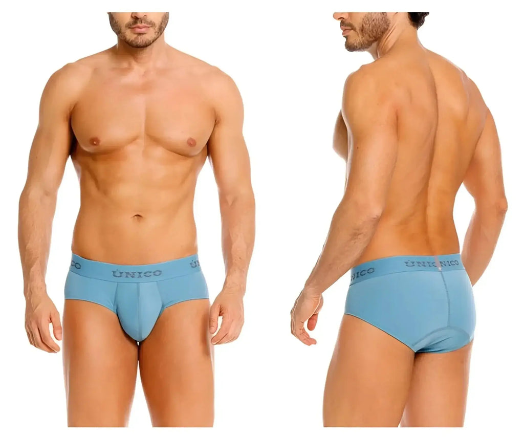 Light blue unico 26020101118 ventisca briefs for men with a smooth, form-fitting design and comfortable fabric