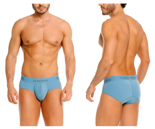 Light blue unico 26020101118 ventisca briefs for men with a smooth, form-fitting design and comfortable fabric