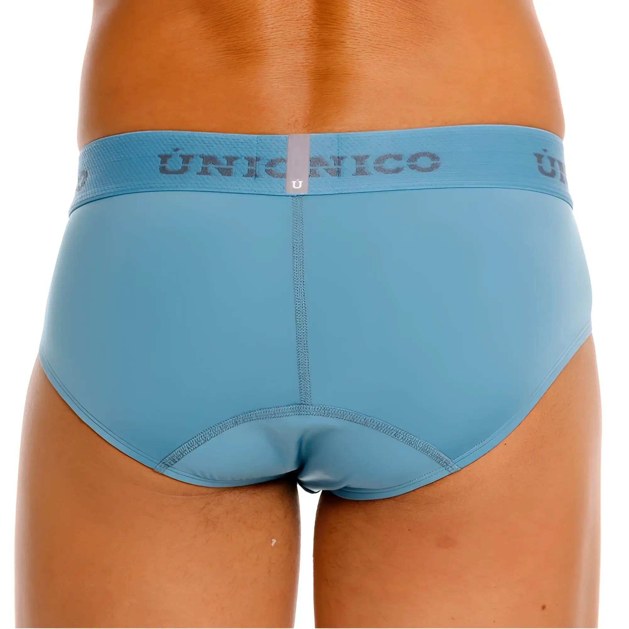 Light blue union nico men’s briefs with subtle textured waistband and stitched seams unico 26020101118 ventisca briefs