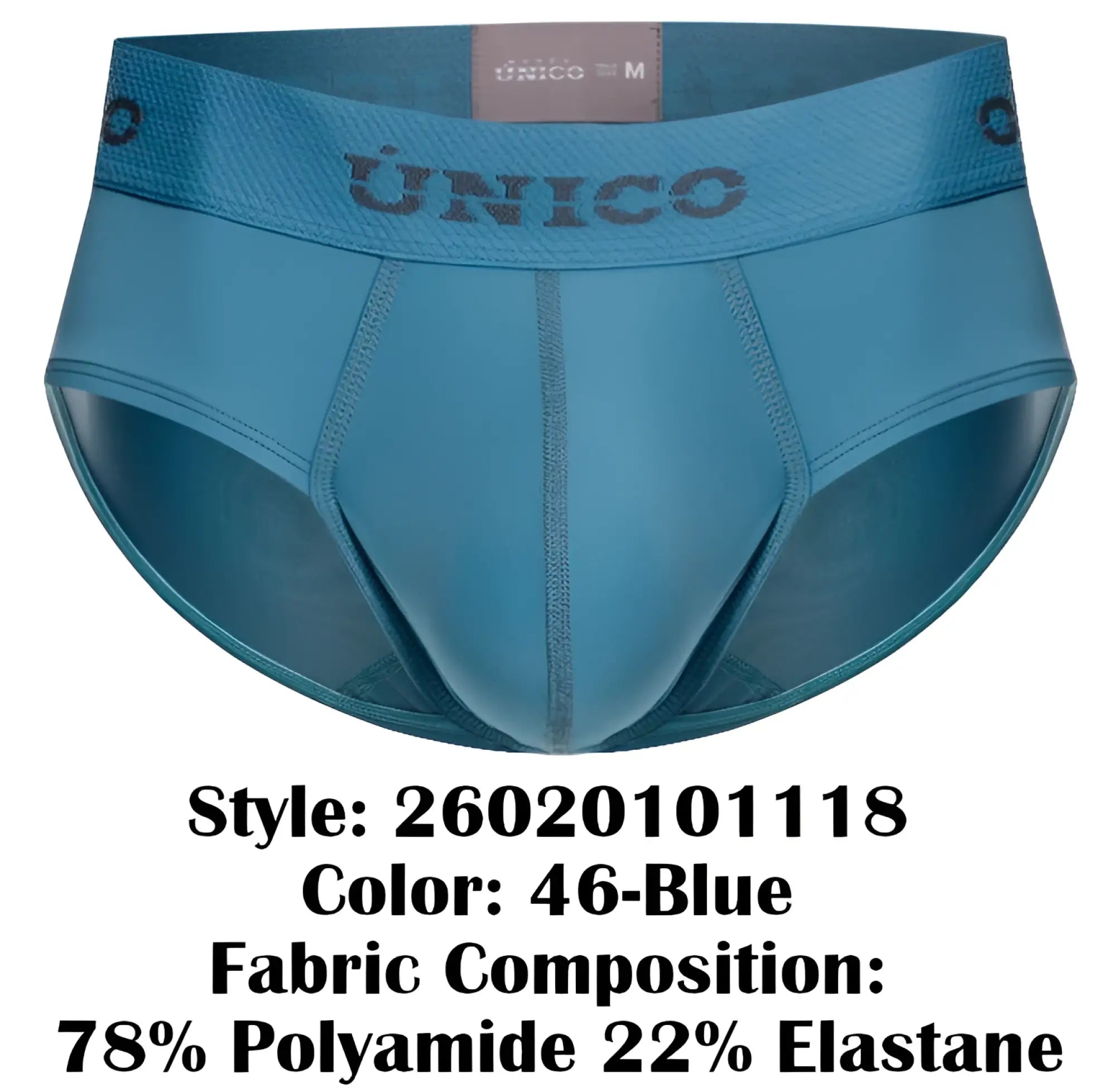 Teal blue unico 26020101118 ventisca men’s briefs made of 78 polyamide 22 elastane fabric for comfortable wear