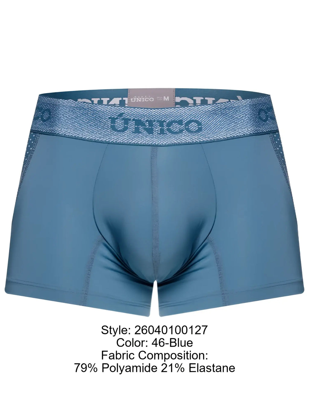 Front view of Unico 26040100127 Classic Trunks in 46-Blue.