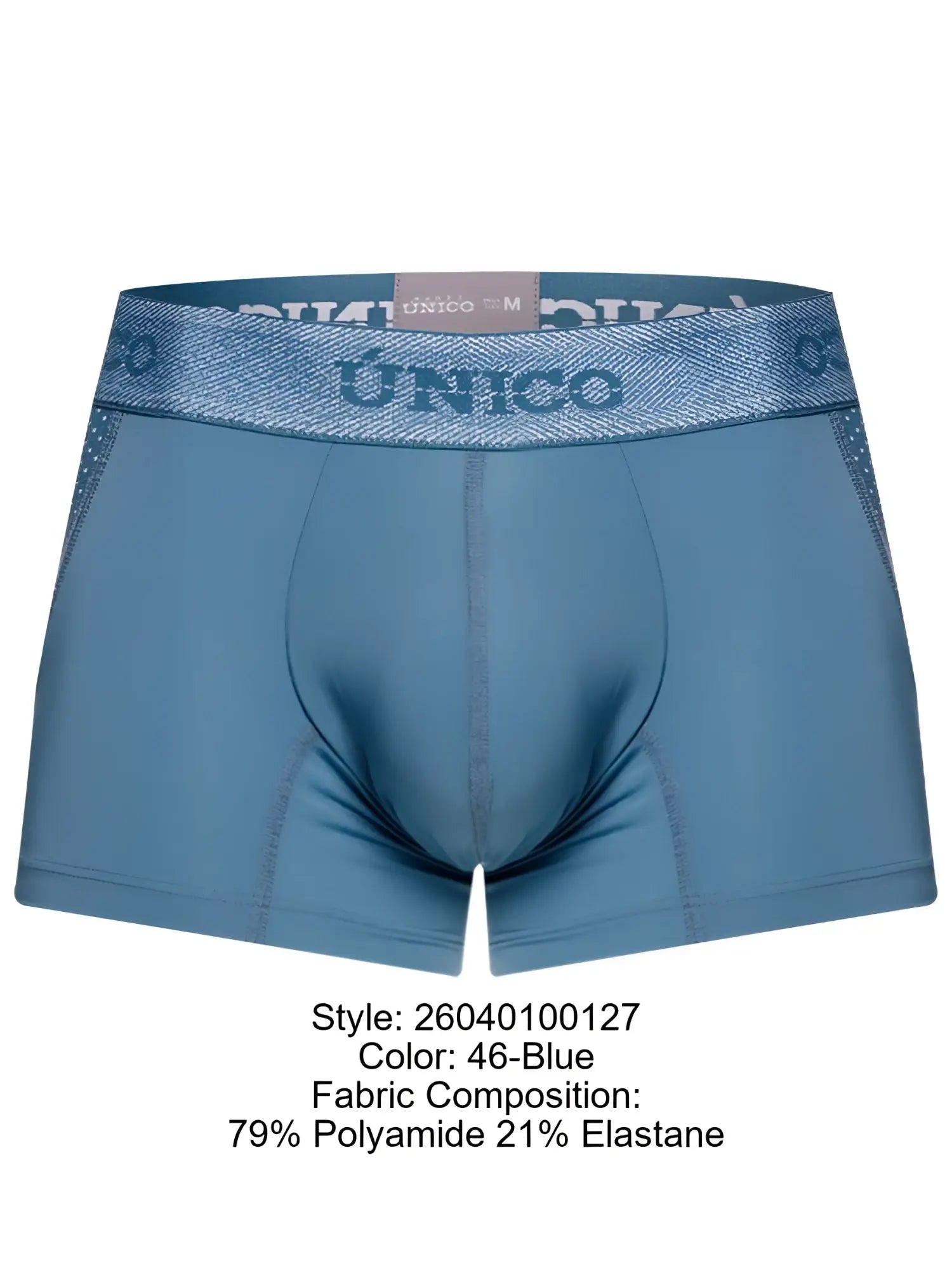 Front view of Unico 26040100127 Classic Trunks in 46-Blue.